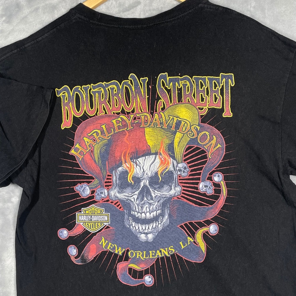 Harley-Davidson Bourbon Street New Orleans Jester Skull T-Shirt Black 2018 Mens